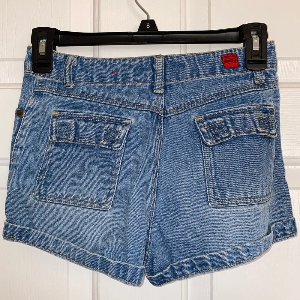 Let Me B. Vintage Floral Embroidered Jean Shorts - Picture 2 of 3
